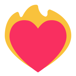 Heart On Fire Flat icon