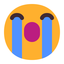 Loudly Crying Face Flat icon