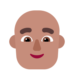 Man Bald Flat Medium icon