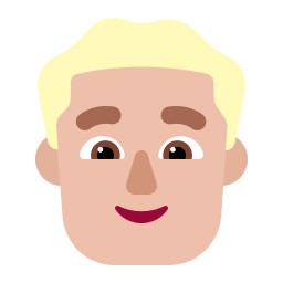 Man Blonde Hair Flat Medium Light icon