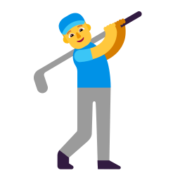 Man Golfing Flat Default icon