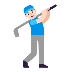 Man Golfing Flat Light icon