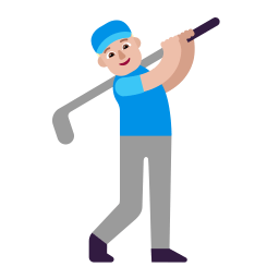 Man Golfing Flat Medium Light icon