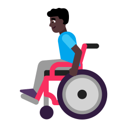 Man In Manual Wheelchair Flat Dark icon