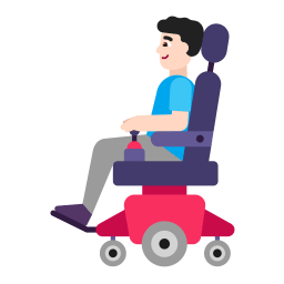 Man In Motorized Wheelchair Flat Light icon