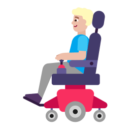 Man In Motorized Wheelchair Flat Medium Light icon