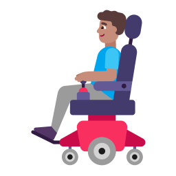 Man In Motorized Wheelchair Flat Medium icon