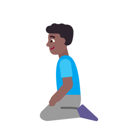 Man Kneeling Flat Medium Dark icon