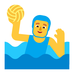 Man Playing Water Polo Flat Default icon