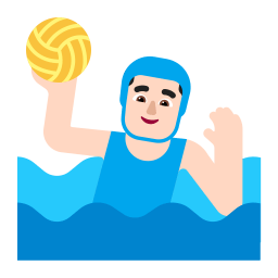 Man Playing Water Polo Flat Light icon