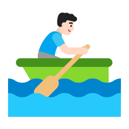 Man Rowing Boat Flat Light icon