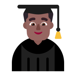 Man Student Flat Medium Dark icon