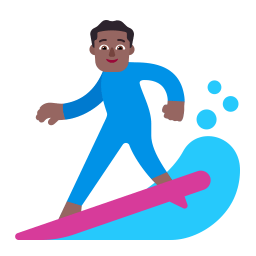 Man Surfing Flat Medium Dark icon
