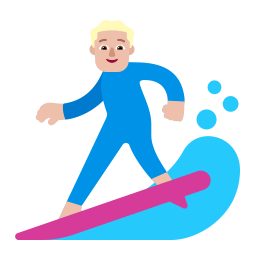Man Surfing Flat Medium Light icon