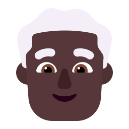 Man White Hair Flat Dark icon