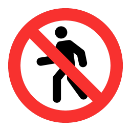 No Pedestrians Flat icon