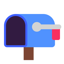 Open Mailbox With Lowered Flag Flat icon