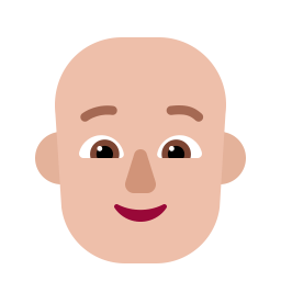 Person Bald Flat Medium Light icon