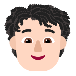 Person Curly Hair Flat Light icon