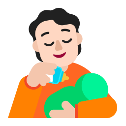 Person Feeding Baby Flat Light icon