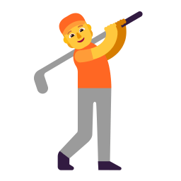 Person Golfing Flat Default icon
