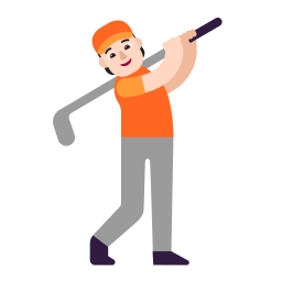 Person Golfing Flat Light icon
