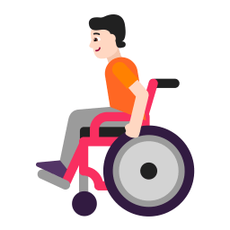 Person In Manual Wheelchair Flat Light icon