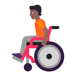 Person In Manual Wheelchair Flat Medium Dark icon