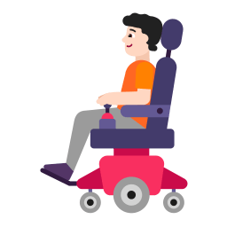 Person In Motorized Wheelchair Flat Light icon