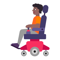 Person In Motorized Wheelchair Flat Medium Dark icon
