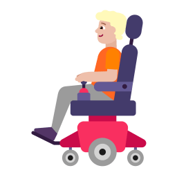 Person In Motorized Wheelchair Flat Medium Light icon