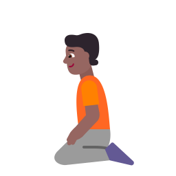 Person Kneeling Flat Medium Dark icon
