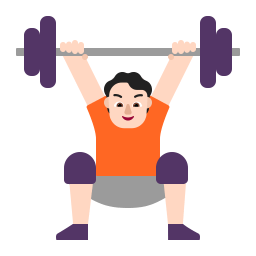 Person Lifting Weights Flat Light icon