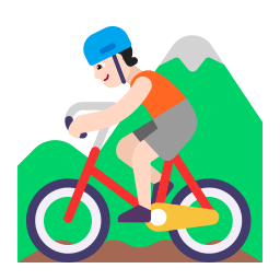 Person Mountain Biking Flat Light icon