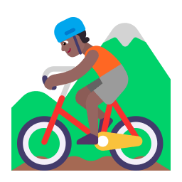 Person Mountain Biking Flat Medium Dark icon