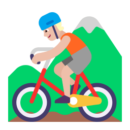 Person Mountain Biking Flat Medium Light icon