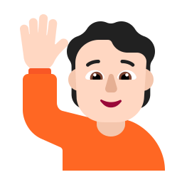 Person Raising Hand Flat Light icon