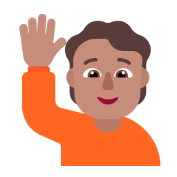 Person Raising Hand Flat Medium icon