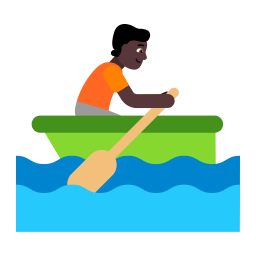 Person Rowing Boat Flat Dark icon