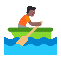 Person Rowing Boat Flat Medium Dark icon