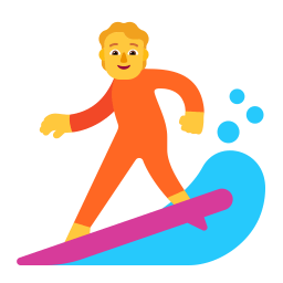 Person Surfing Flat Default icon