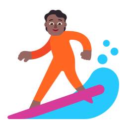 Person Surfing Flat Medium Dark icon