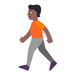 Person Walking Flat Medium Dark icon
