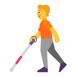 Person With White Cane Flat Default icon