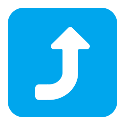 Right Arrow Curving Up Flat icon