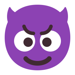 Smiling Face With Horns Flat icon