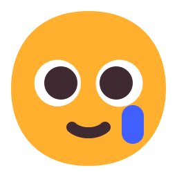 Smiling Face With Tear Flat icon