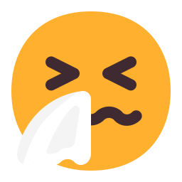 Sneezing Face Flat icon