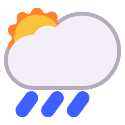 Sun Behind Rain Cloud Flat icon