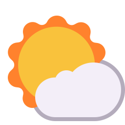 Sun Behind Small Cloud Flat icon